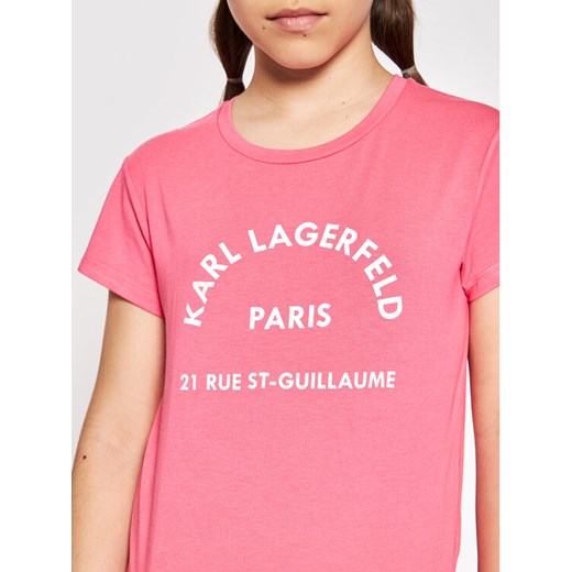 KARL LAGERFELD T-Shirt Z15M59 S Różowy Regular Fit Karl Lagerfeld 8Y promocyjna cena MODIVO