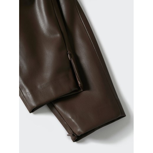Mango Spodnie z imitacji skóry London 37015129 Brązowy Skinny Fit Mango XXS MODIVO okazyjna cena