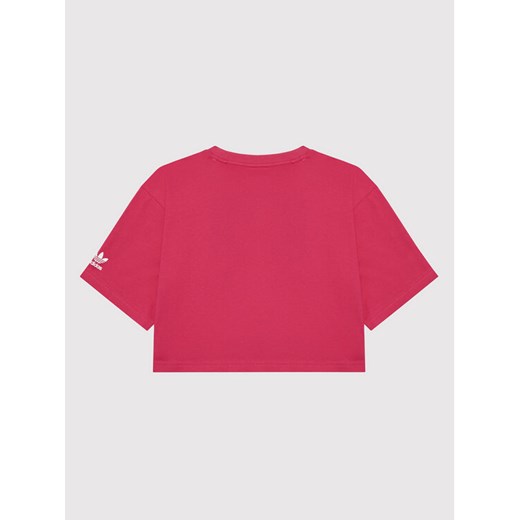 adidas T-Shirt adicolor Cropped HE4776 Różowy Relaxed Fit 14_15Y okazyjna cena MODIVO