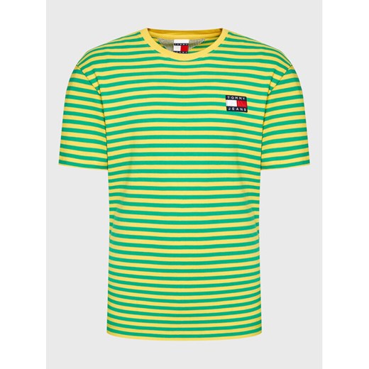 Tommy Jeans T-Shirt Pique DM0DM14943 Zielony Classic Fit Tommy Jeans L okazyjna cena MODIVO