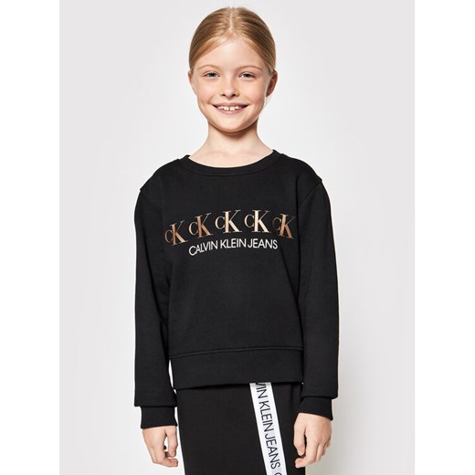 Calvin Klein Jeans Bluza Repeat Foil IG0IG00989 Czarny Regular Fit 8Y MODIVO wyprzedaż