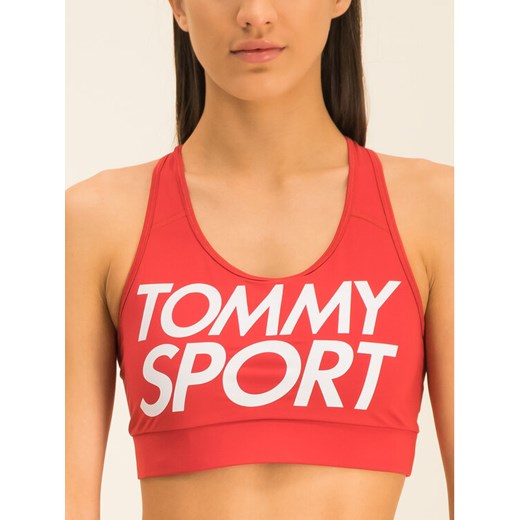 Tommy Sport Biustonosz top Sports Bra Logo S10S100344 Czerwony Tommy Sport M promocja MODIVO