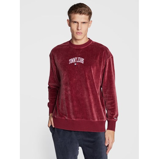 Tommy Jeans Bluza Collegiate Velour DM0DM15014 Bordowy Relaxed Fit Tommy Jeans L promocja MODIVO