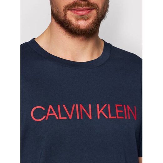 Calvin Klein Swimwear T-Shirt Crew Tee KM0KM00605 Granatowy Relaxed Fit S MODIVO wyprzedaż