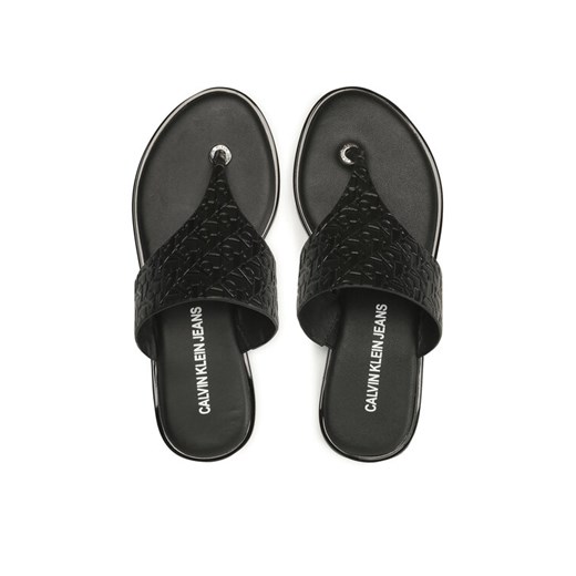 Calvin Klein Jeans Japonki Flat Sandal Toe Slide Em Pa-Pl YW0YW00142 Czarny 39 wyprzedaż MODIVO