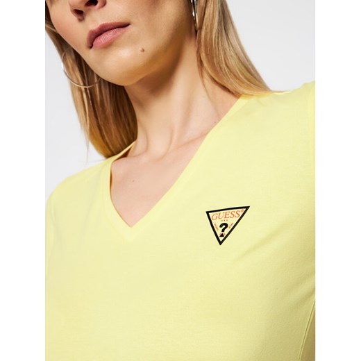 Guess T-Shirt Mini Triangle W1GI17 J1311 Żółty Slim Fit Guess XS okazja MODIVO