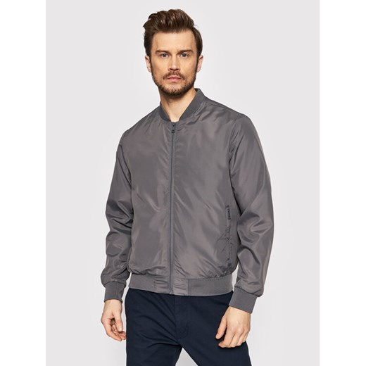 Brave Soul Kurtka bomber MJK-SANJAY Szary Regular Fit L okazja MODIVO