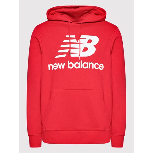 New Balance Bluza Essentials Stacked Logo MT03558 Czerwony Relaxed Fit New Balance S wyprzedaż MODIVO