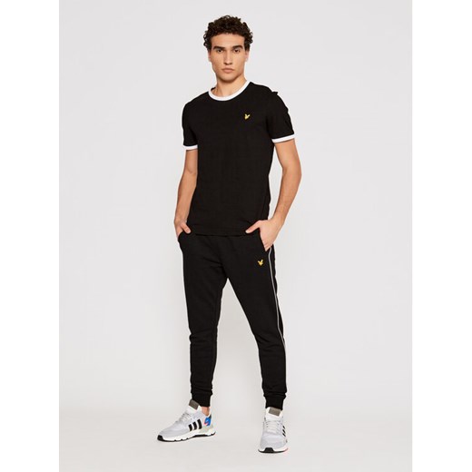 Lyle & Scott Spodnie dresowe Contrast TR1483SP Czarny Regular Fit Lyle & Scott XL wyprzedaż MODIVO