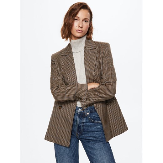 Mango Żakiet Carla 37027752 Brązowy Regular Fit Mango XXS okazja MODIVO