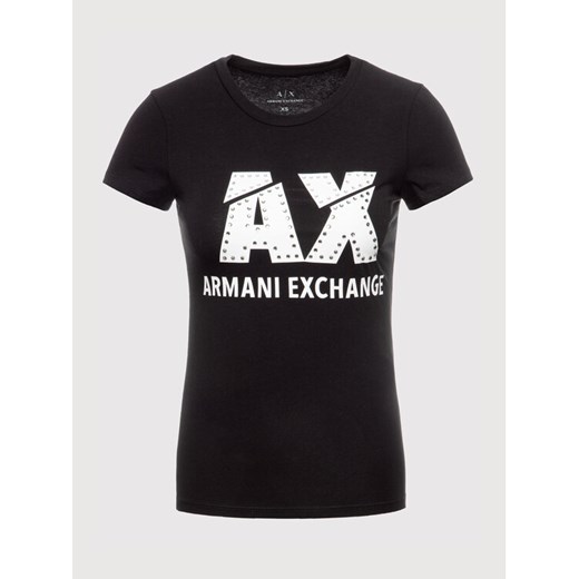 Armani Exchange T-Shirt 8NYT86 Y8C7Z 1200 Czarny Slim Fit Armani Exchange M wyprzedaż MODIVO