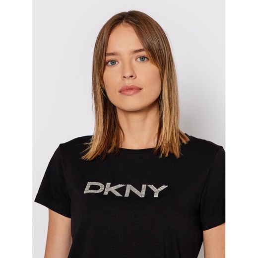 DKNY T-Shirt P1MRHDNA Czarny Regular Fit XS wyprzedaż MODIVO