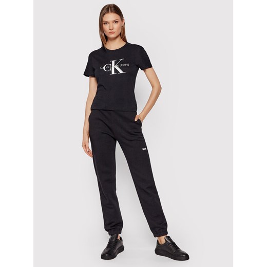 Calvin Klein Jeans T-Shirt Core Monogram Logo J20J207878 Czarny Regular Fit XXS promocja MODIVO