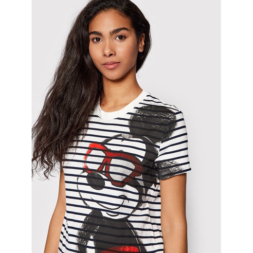 Desigual T-Shirt DISNEY Mickey Vida 22SWTK73 Biały Regular Fit Desigual M wyprzedaż MODIVO
