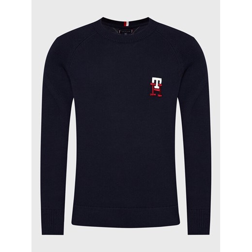 Tommy Hilfiger Sweter Monogram American MW0MW27938 Granatowy Relaxed Fit Tommy Hilfiger L okazyjna cena MODIVO