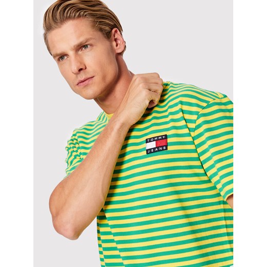 Tommy Jeans T-Shirt Pique DM0DM14943 Zielony Classic Fit Tommy Jeans M okazja MODIVO