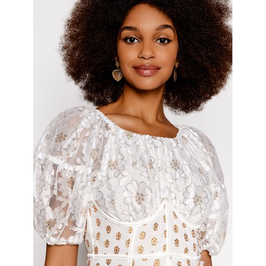 For Love & Lemons Sukienka koktajlowa Lupita CD2482 Biały Slim Fit For Love & Lemons M promocyjna cena MODIVO