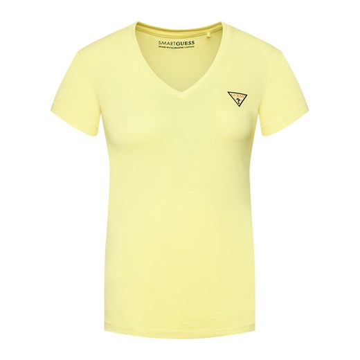 Guess T-Shirt Mini Triangle W1GI17 J1311 Żółty Slim Fit Guess XS wyprzedaż MODIVO