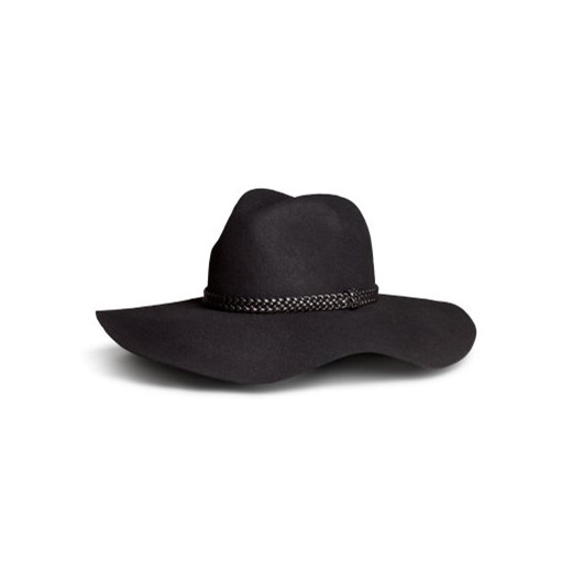  Wełniany kapelusz  h-m czarny kapelusz