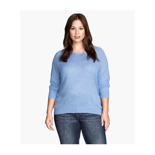  H&M+ Cienki sweter  h-m niebieski bawełniane