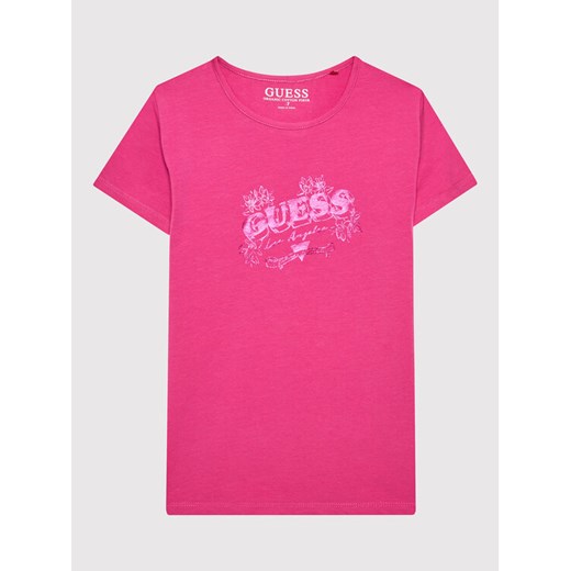 Guess T-Shirt J2GI21 K6YW1 Różowy Regular Fit Guess 14Y promocja MODIVO