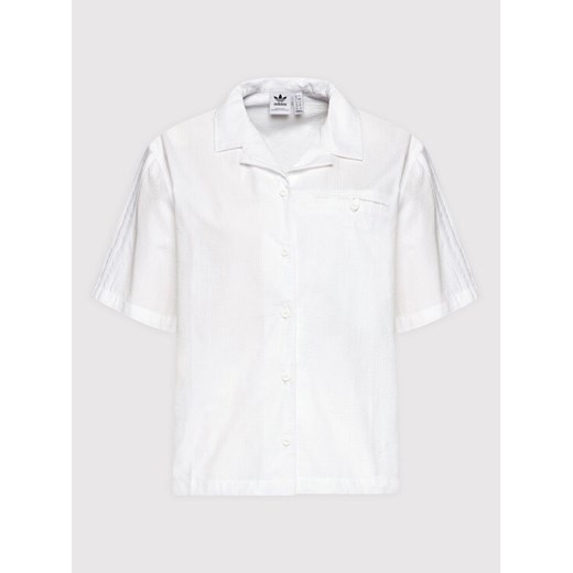 adidas Koszula adicolor Classics Poplin HC2053 Biały Relaxed Fit 36 okazyjna cena MODIVO