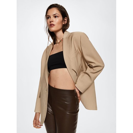 Mango Spodnie z imitacji skóry London 37015129 Brązowy Skinny Fit Mango XXS okazyjna cena MODIVO