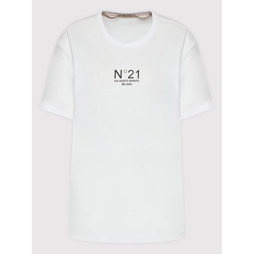 N°21 T-Shirt 22E N2M0 F051 6322 Biały Relaxed Fit N°21 42 okazyjna cena MODIVO