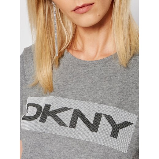 DKNY T-Shirt P02ARCNA Szary Regular Fit XS promocyjna cena MODIVO