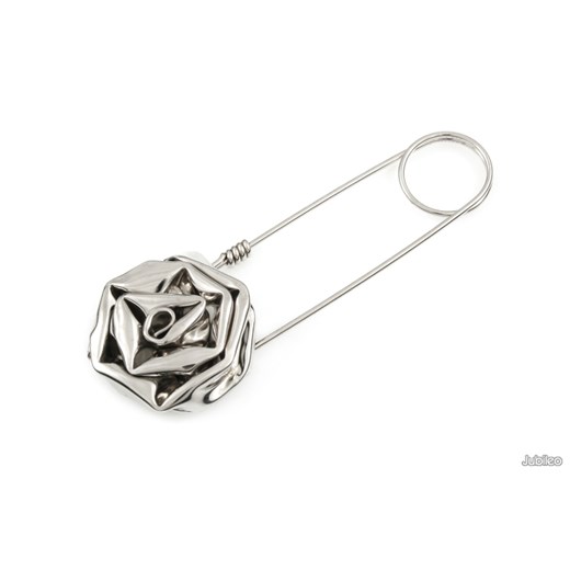 BROSZKA RÓŻA WYKONANA RĘCZNIE kolor srebrny kwiaty jubileo-pl bialy Broszki