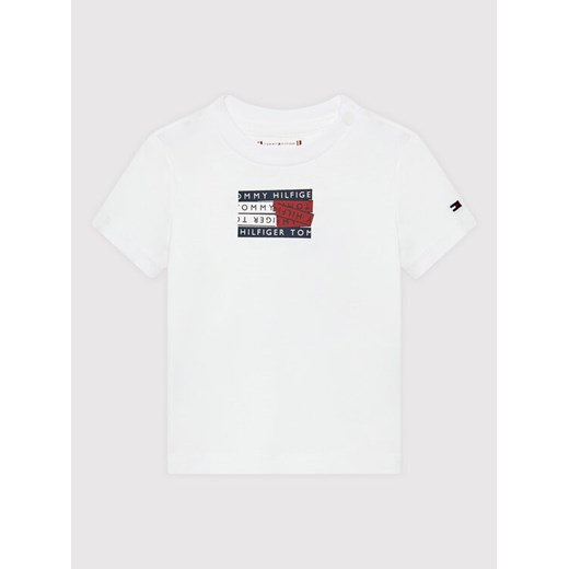 Tommy Hilfiger T-Shirt Tape Graphic KN0KN01430 Biały Regular Fit Tommy Hilfiger 68 promocyjna cena MODIVO