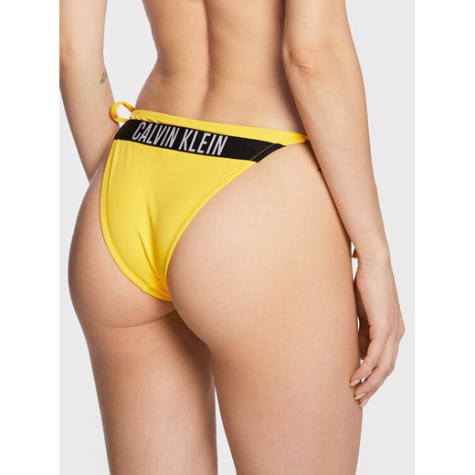 Calvin Klein Swimwear Dół od bikini Intense Power KW0KW01724 Żółty S wyprzedaż MODIVO