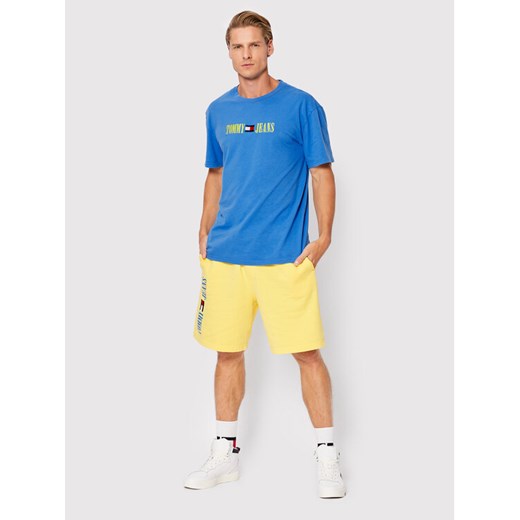 Tommy Jeans T-Shirt Linear DM0DM14940 Niebieski Regular Fit Tommy Jeans S okazyjna cena MODIVO