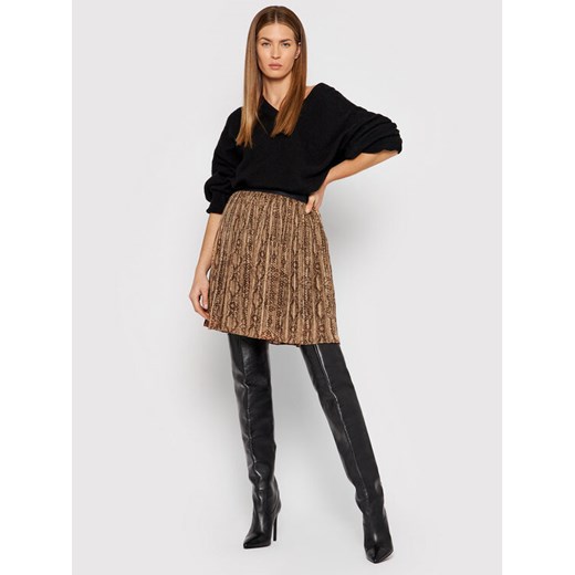 Guess Spódnica plisowana Elisea W1BD10 WE5A2 Brązowy Regular Fit Guess L MODIVO wyprzedaż
