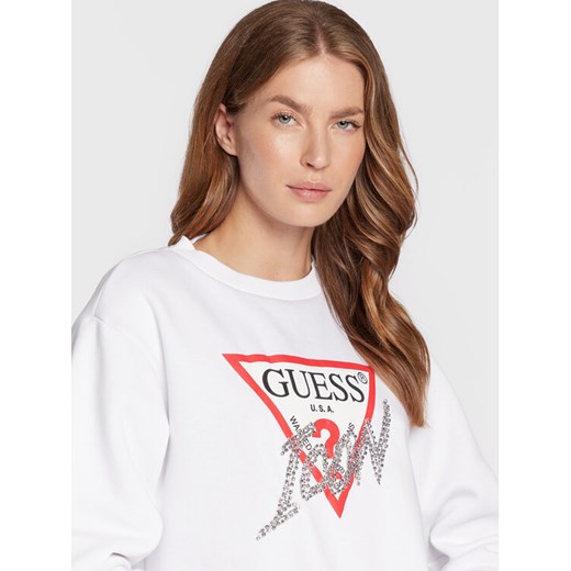 Guess Bluza Icon W2BQ18 KB683 Biały Regular Fit Guess M wyprzedaż MODIVO