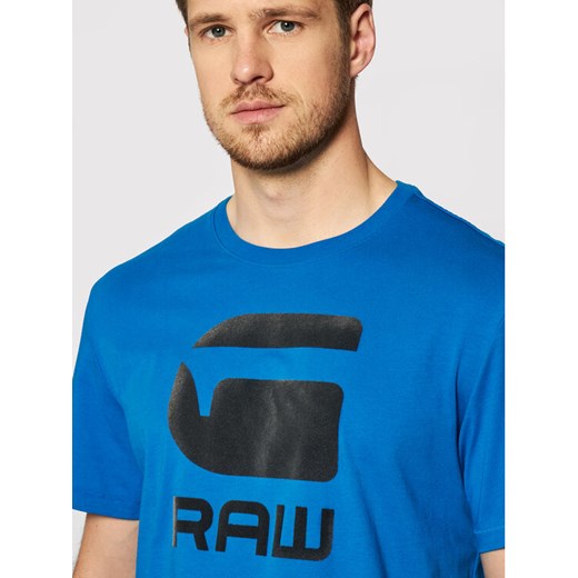 G-Star Raw T-Shirt Flock Hamburger Logo D19861-336-C197 Niebieski Regular Fit M okazyjna cena MODIVO