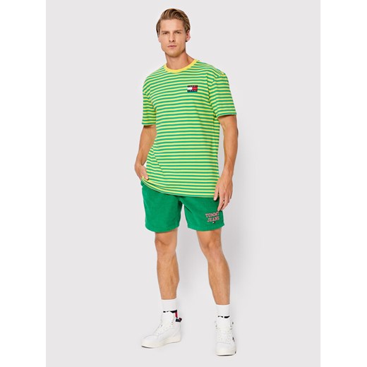 Tommy Jeans T-Shirt Pique DM0DM14943 Zielony Classic Fit Tommy Jeans L promocyjna cena MODIVO