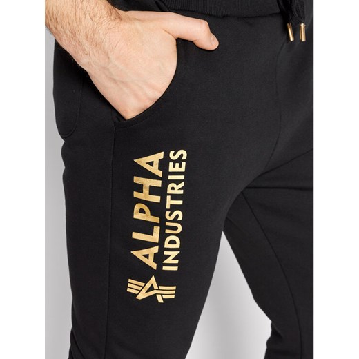 Spodnie męskie Alpha Industries czarne w sportowym stylu 
