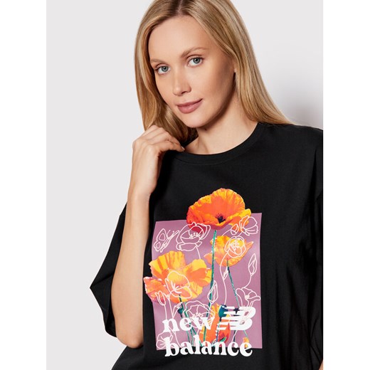 New Balance T-Shirt Super Bloom WT21560 Czarny Oversize New Balance L okazja MODIVO