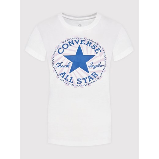 Converse T-Shirt 10024032-A02 Biały Standard Fit Converse XS MODIVO okazja