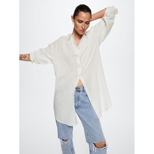 Mango Koszula Lunga 37860369 Biały Oversize Mango XS MODIVO okazyjna cena