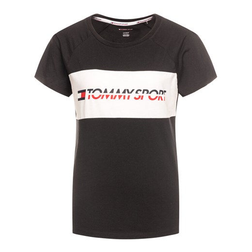 Tommy Sport T-Shirt Blocked Tee Logo S10S100331 Czarny Regular Fit Tommy Sport S wyprzedaż MODIVO