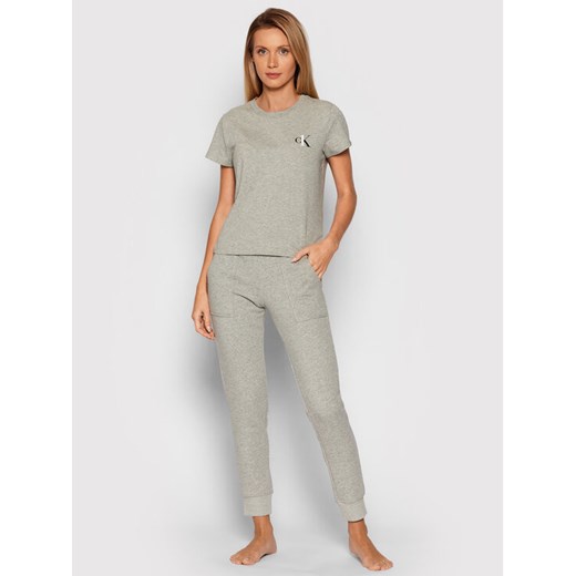 Calvin Klein Underwear Koszulka piżamowa 000QS6356E Szary Regular Fit Calvin Klein Underwear S promocyjna cena MODIVO