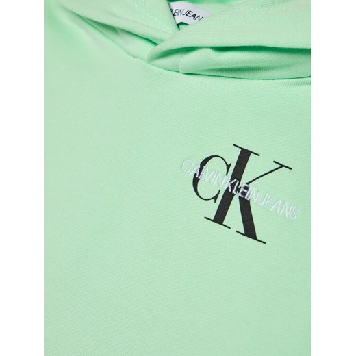 Calvin Klein Jeans Bluza Unisex Smal Monogram IU0IU00164 Zielony Regular Fit 8Y okazja MODIVO