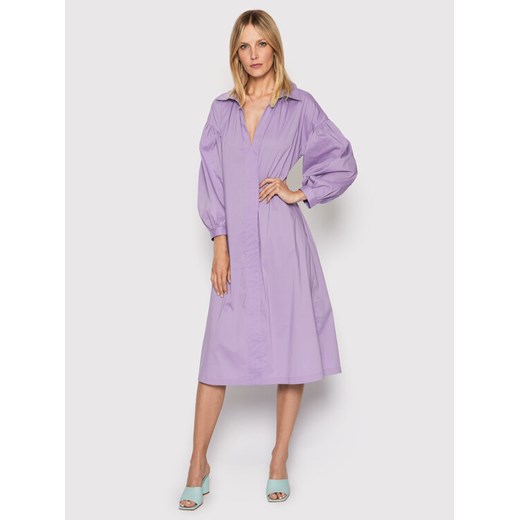 Liviana Conti Sukienka codzienna L2SK22 Fioletowy Regular Fit Liviana Conti 46 okazyjna cena MODIVO