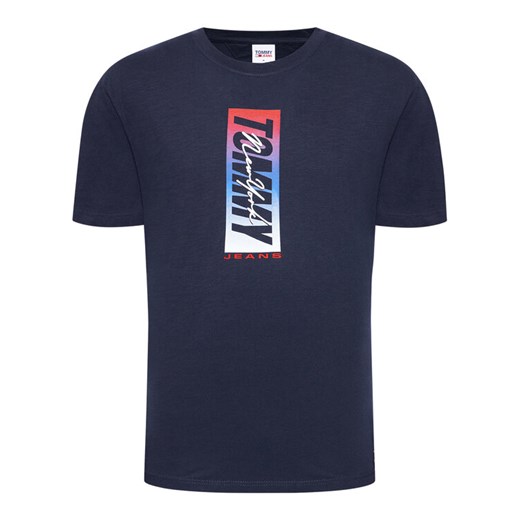 Tommy Jeans T-Shirt Vertical Front DM0DM10238 Granatowy Regular Fit Tommy Jeans S promocyjna cena MODIVO