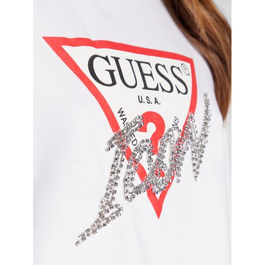 Guess Bluza Icon W2BQ18 KB683 Biały Regular Fit Guess XS promocja MODIVO