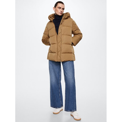 Mango Kurtka puchowa Tokyo 37077623 Brązowy Regular Fit Mango XL MODIVO promocja
