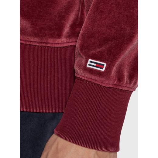 Tommy Jeans Bluza Collegiate Velour DM0DM15014 Bordowy Relaxed Fit Tommy Jeans M wyprzedaż MODIVO