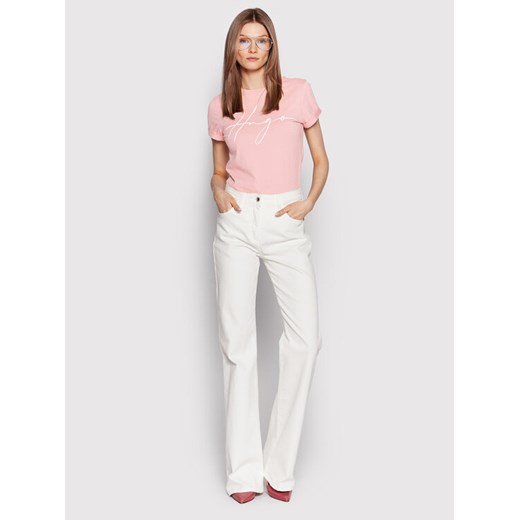 Hugo T-Shirt 50467249 Różowy Slim Fit XXL MODIVO okazyjna cena